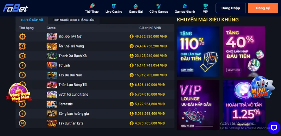 Hoàn trả Slot